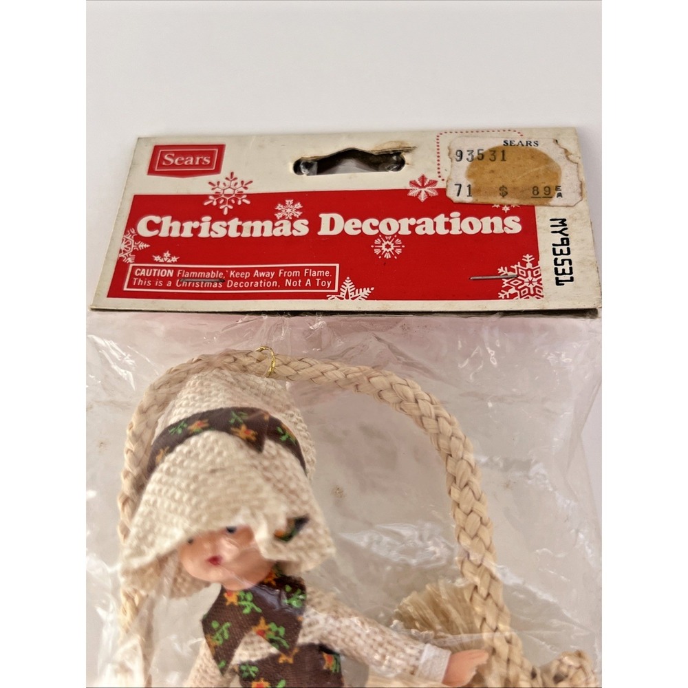 Vintage Sears Fabric Folk Girl‎ Ornament Prairie / Holly Hobbie Style 93551 - Picture 7 of 10